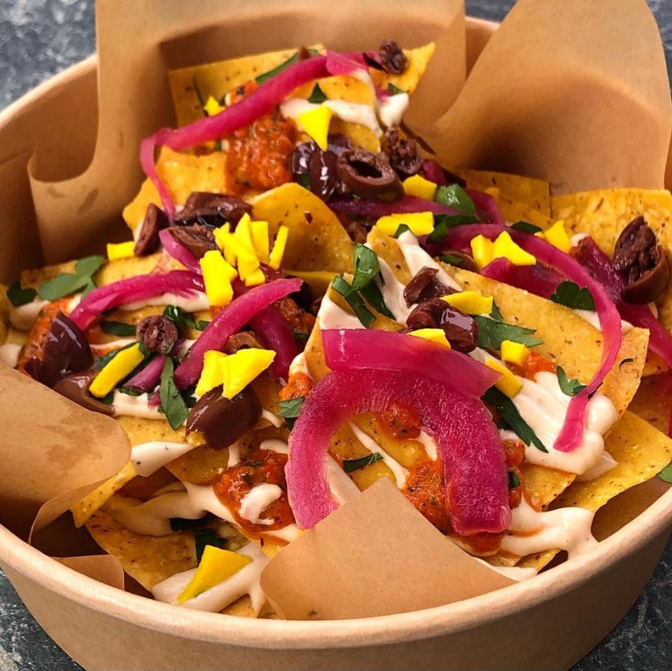 Bak met vegetarische nachos