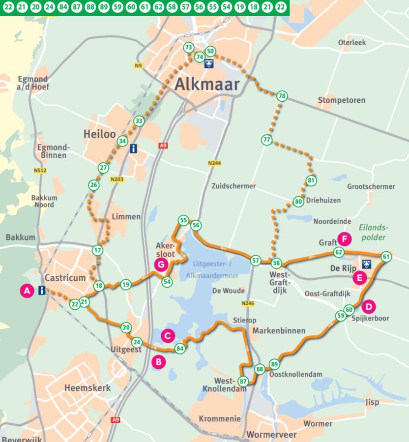 Pontjesroute op de kaart